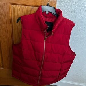Talbots Red Vest with Gold Zipper Condition: Like New